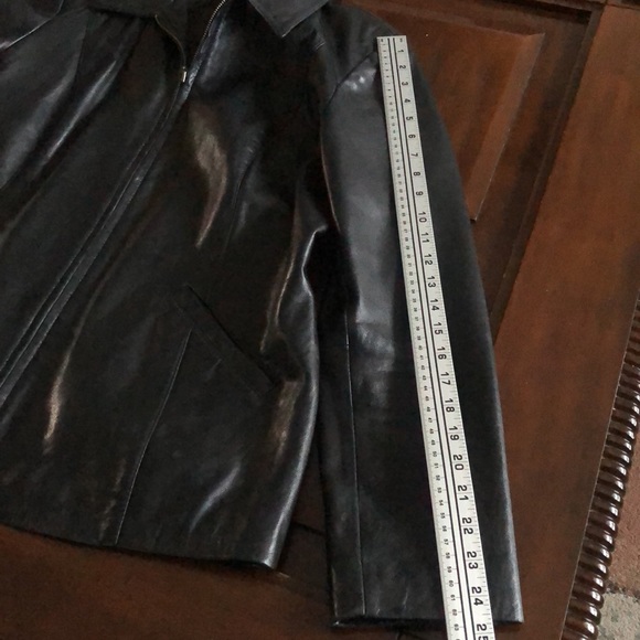 Womens size Large black Alfani Genuine Leather Luxury Jacket WPL 8046 - Picture 7 of 14